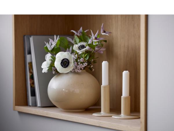 BITZ Villa Collection Shoku Vase Dia 19 X 15 Cm Soft Beige