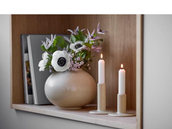 BITZ Villa Collection Shoku Vase Dia 19 X 15 Cm Soft Beige