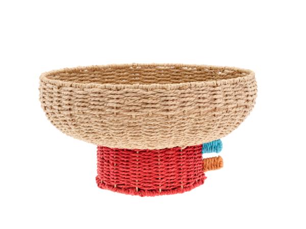 BITZ Villa Collection Styles Basket Dia 35 x 18 x 37 x 18 cm Red