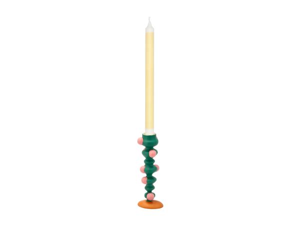 BITZ Villa Collection Styles Candlestick 6 X 5 X 18 Cm Green/Rose