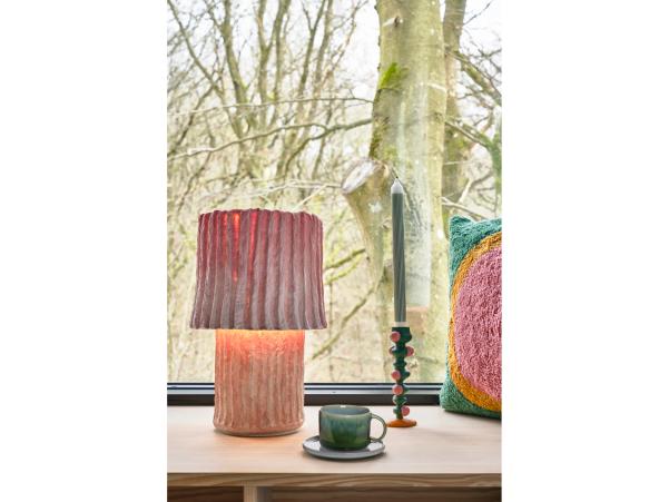 BITZ Villa Collection Styles Candlestick 6 X 5 X 18 Cm Green/Rose