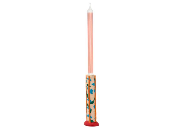 BITZ Villa Collection Styles Candlestick 6 X 5 X 21 Cm Blue/Amber