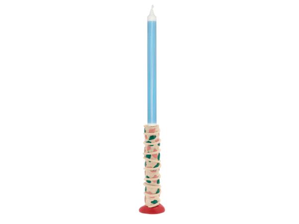 BITZ Villa Collection Styles Candlestick 6 X 5 X 21 Cm Rose/Green