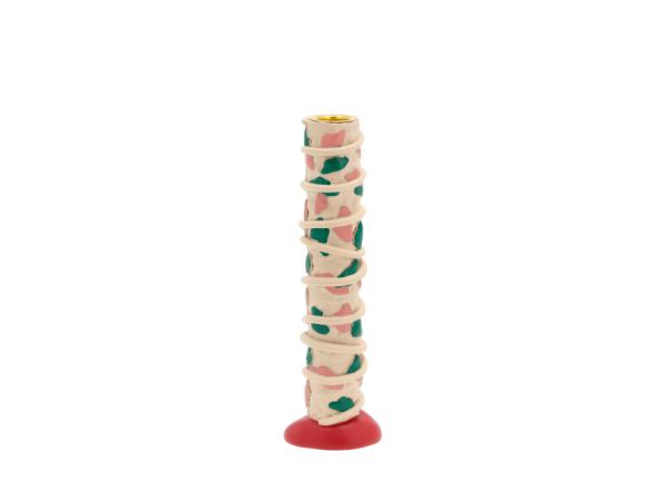 BITZ Villa Collection Styles Candlestick 6 x 5 x 21 cm Rose/Green
