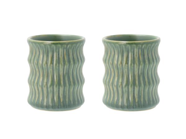 BITZ Villa Collection Styles Mug Dia 8 x 9.5 cm 0.3 liter 2 pcs Green