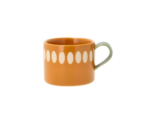 BITZ Villa Collection Styles Mug W. Handle Dia 11.5 X 6.5 Cm 0.2 Liter 2 Pcs Amber/Green