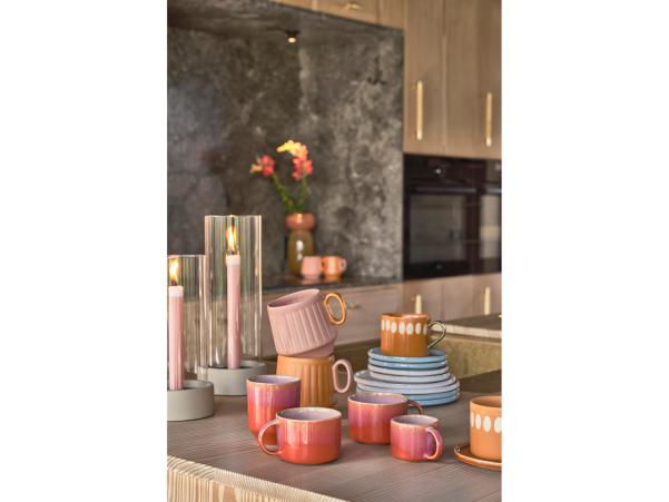 BITZ Villa Collection Styles Mug W. Handle Dia 11.5 X 9.5 Cm 0.3 Liter 2 Pcs Rose/Amber