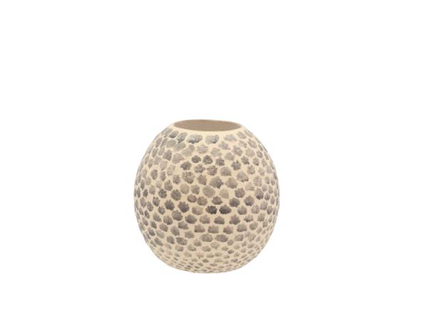 BITZ Villa Collection Taia Decoration vase Dia 18.5 x 20 cm Cream/Grey