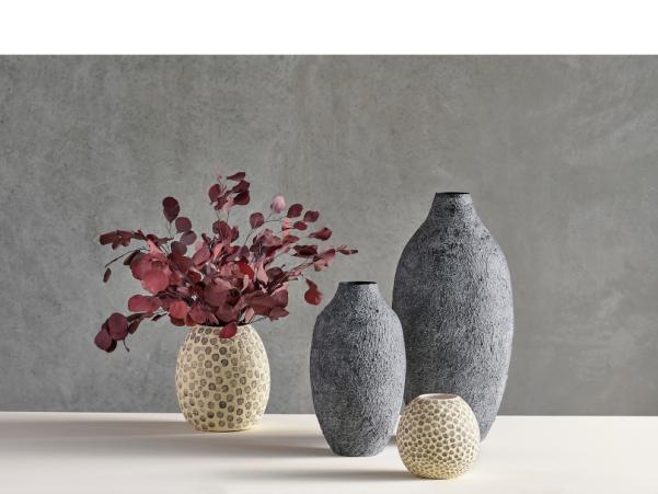 BITZ Villa Collection Taia Decoration Vase Dia 23.5 X 28.5 Cm Cream/Grey
