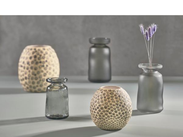 BITZ Villa Collection Taia Decoration Vase Dia 23.5 X 28.5 Cm Cream/Grey