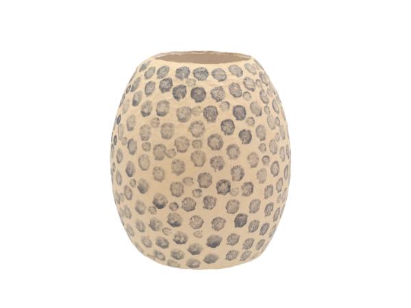 BITZ Villa Collection Taia Decoration vase Dia 23.5 x 28.5 cm Cream/Grey