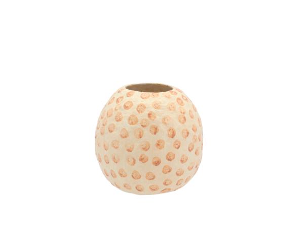 BITZ Villa Collection Tana Decoration Vase Dia 18.5 X 20 Cm Cream/Nougat