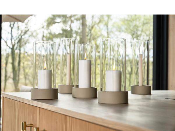 BITZ Villa Collection Trae Pillar Candle Dia 7.8 X 19 Cm White