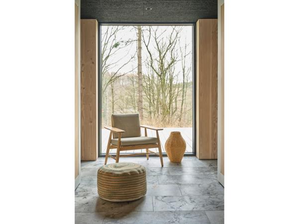 BITZ Villa Collection Vem Pouf Dia 60 X 30 Cm Green/Nature/Rose