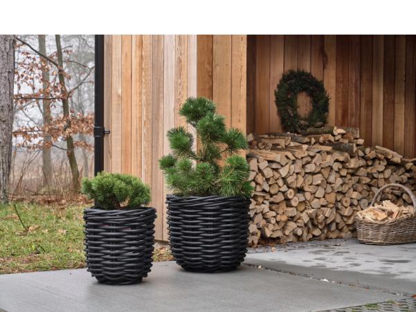BITZ Villa Collection Vilda Plant Basket 2 Pcs. Black