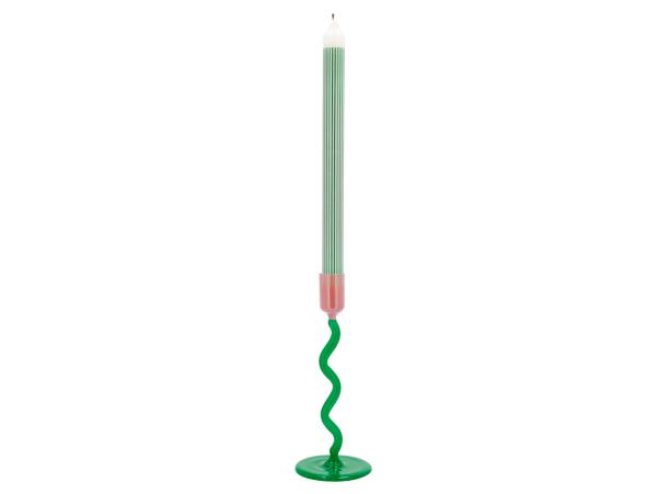 BITZ Villa Collection Vivid Glass Candlestick Dia 8.5 X 19.6 Cm Green/Rose