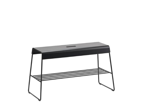 BITZ Zone A-Bench Outdoor Bench with shelf 78.5 x 34 x 45 cm Black