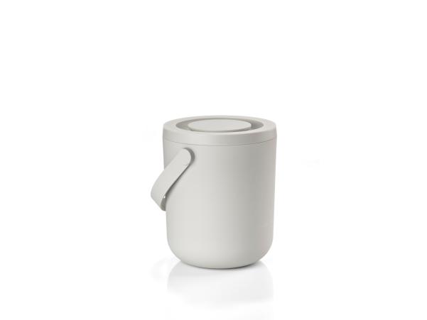 BITZ Zone Circular Waste Bin Dia 16 X 19 5 Cm 3 Liter Warm Grey