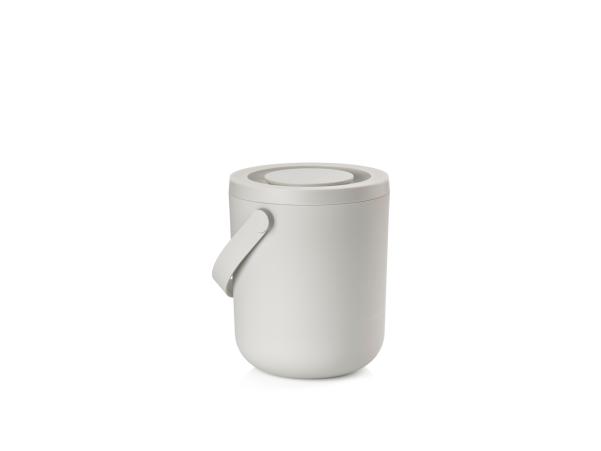 BITZ Zone Circular Waste Bin Dia 16 X 19 5 Cm 3 Liter Warm Grey