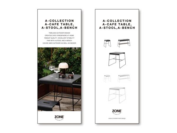 BITZ Zone Denmark A-Café table Outdoor Product Sign Retail EN 8 5 x 22 cm