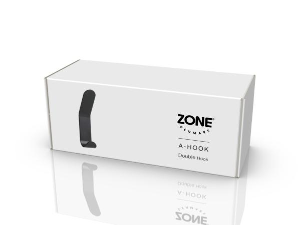 BITZ Zone Denmark A-Double Hook Double Hook 3.5 X 2.5 X 11 Cm Black