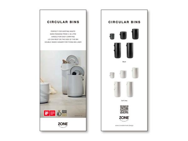 BITZ Zone Denmark Circular Waste bin Product Sign Retail EN 8 5 x 22 cm