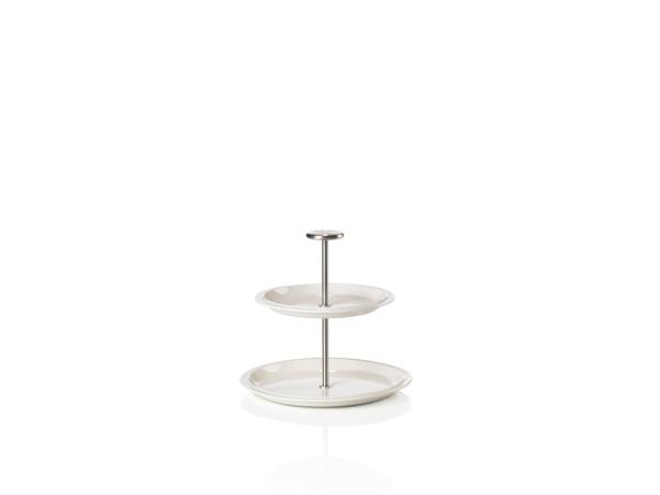 BITZ Zone Denmark Eau Serving Stand 2-tier Dia 20 X 21 Cm Offwhite