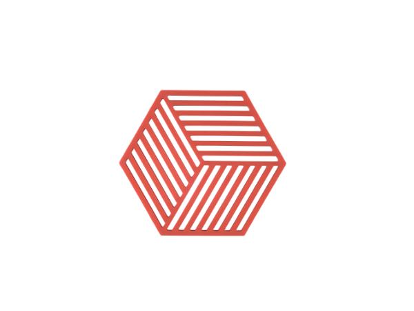 BITZ Zone Denmark Hexagon Trivet 16 x 14 x 0 9 cm Burned Red