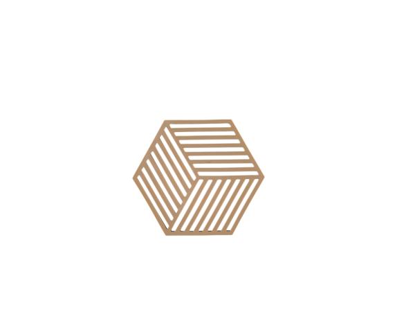 BITZ Zone Denmark Hexagon Trivet 16 x 14 x 0.9 cm Dark Camel