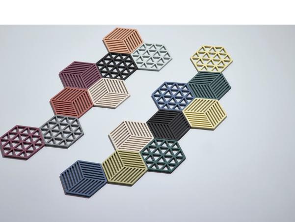 BITZ Zone Denmark Hexagon Trivet 16 X 14 X 0.9 Cm Denim