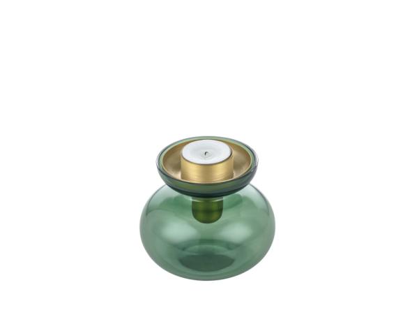 BITZ Zone Denmark Inu Vase/Candleholder Dia 11 X 10 Cm Moss Green/Brass