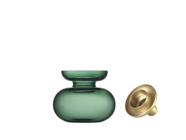 BITZ Zone Denmark Inu Vase/Candleholder Dia 11 x 10 cm Moss Green/Brass