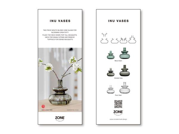 BITZ Zone Denmark Inu Vase Product Sign Retail EN 8 5 x 22 cm