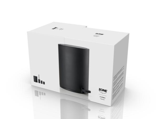 BITZ Zone Denmark Karma Pedal Bin 3 Liter Dia. 18.1 X 26.3 Cm Black