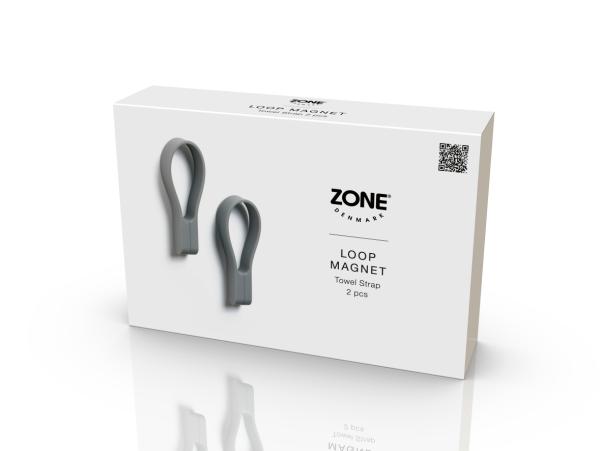 BITZ Zone Denmark Loop Magnet Towel Strap 9 Cm 2 Pcs Grey