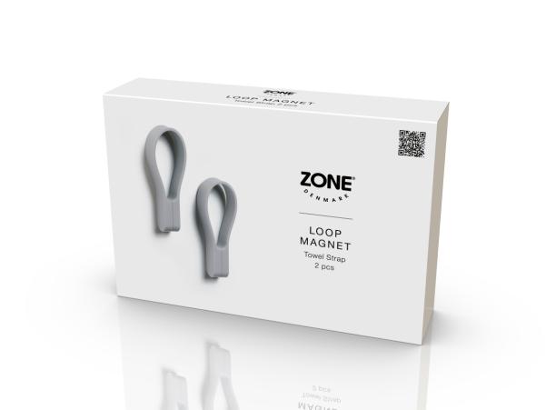 BITZ Zone Denmark Loop Magnet Towel Strap 9 Cm 2 Pcs Gull Grey