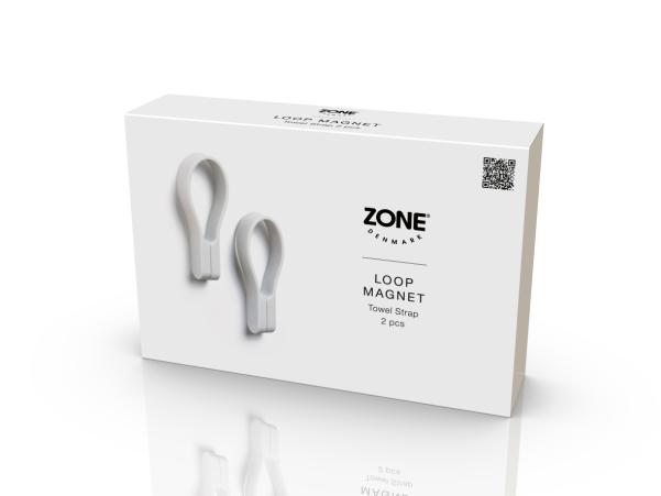 BITZ Zone Denmark Loop Magnet Towel Strap 9 Cm 2 Pcs Soft Grey