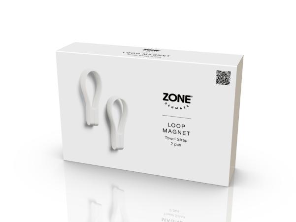 BITZ Zone Denmark Loop Magnet Towel Strap 9 Cm 2 Pcs White