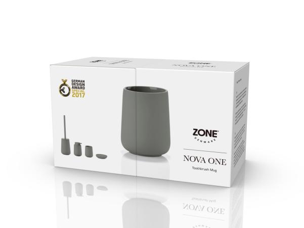 BITZ Zone Denmark Nova One Toothbrush Mug Dia 8 X 10 Cm Taupe