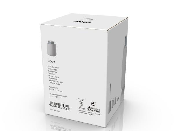 BITZ Zone Denmark Nova Soap Dispenser Dia 8 X 11 5 Cm 0.25 Liter Soft Grey