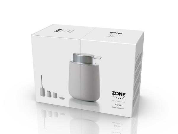 BITZ Zone Denmark Nova Soap Dispenser Dia 8 X 11 5 Cm 0.25 Liter Soft Grey