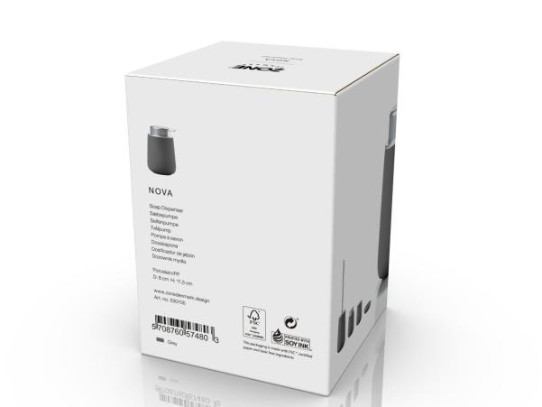 BITZ Zone Denmark Nova Soap Dispenser Dia. 8 X 11 5 Cm 0.25 Liter Grey