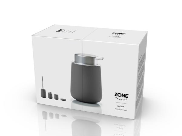 BITZ Zone Denmark Nova Soap Dispenser Dia. 8 X 11 5 Cm 0.25 Liter Grey
