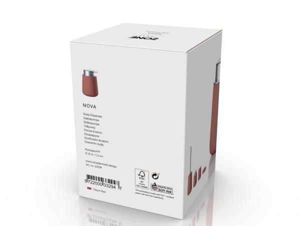 BITZ Zone Denmark Nova Soap Dispenser Dia 8 X 11.5 Cm 0.25 Liter Peach Red