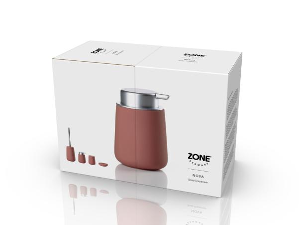 BITZ Zone Denmark Nova Soap Dispenser Dia 8 X 11.5 Cm 0.25 Liter Peach Red