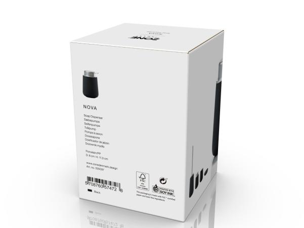 BITZ Zone Denmark Nova Soap Dispenser Dia. 8 X 11 Cm 0.25 Liter Black