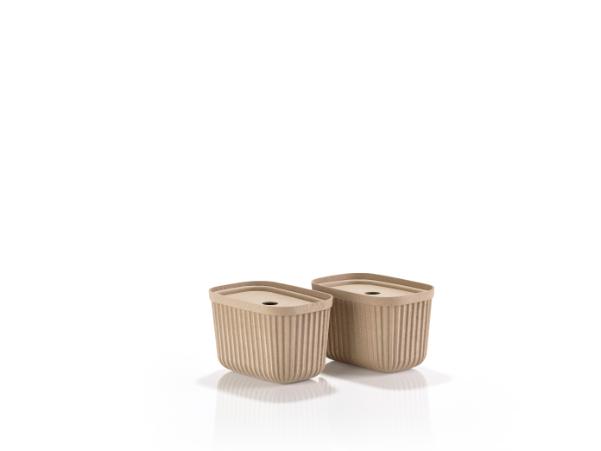 BITZ Zone Denmark Pulp Storage Box 23 X 15 X 15 Cm 2 Pcs Natural Brown