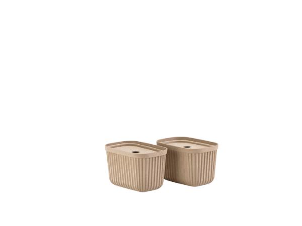 BITZ Zone Denmark Pulp Storage box 23 x 15 x 15 cm 2 pcs Natural Brown