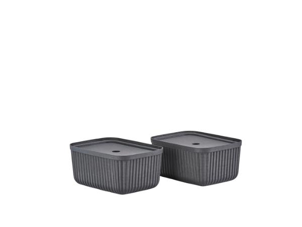 BITZ Zone Denmark Pulp Storage box 32 x 23 x 15 cm 2 pcs Black