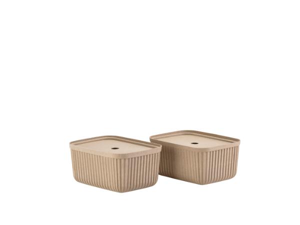 BITZ Zone Denmark Pulp Storage box 32 x 23 x 15 cm 2 pcs Natural Brown